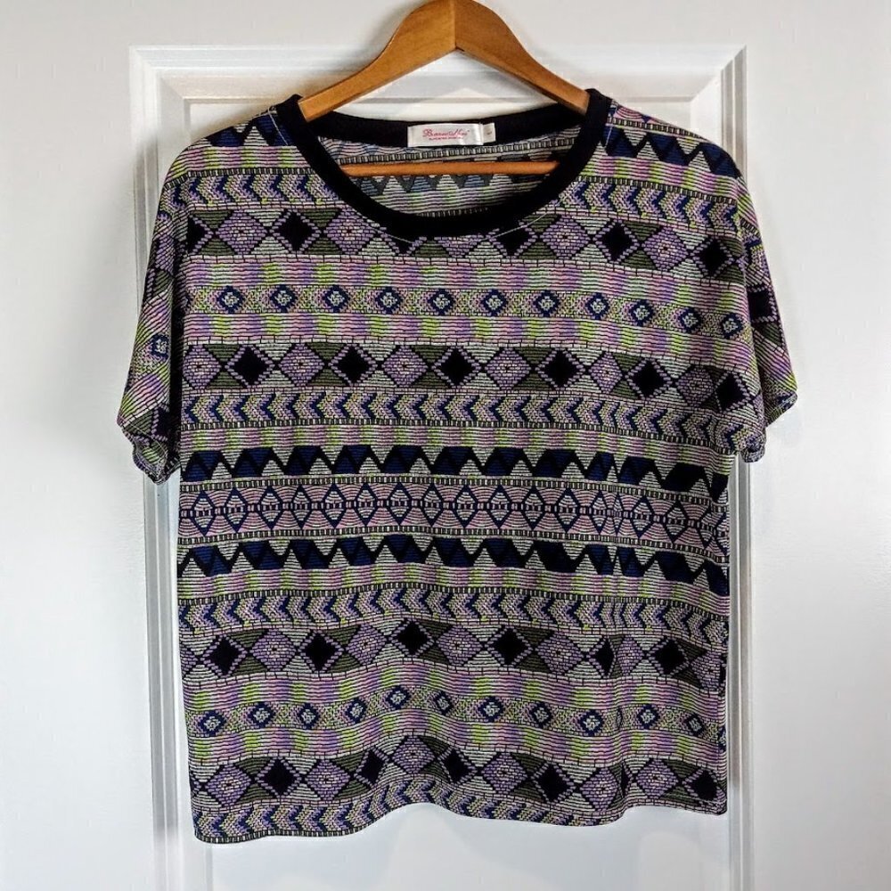 Bianco Nero Purple Blue Lime Silk Microfiber SS Top